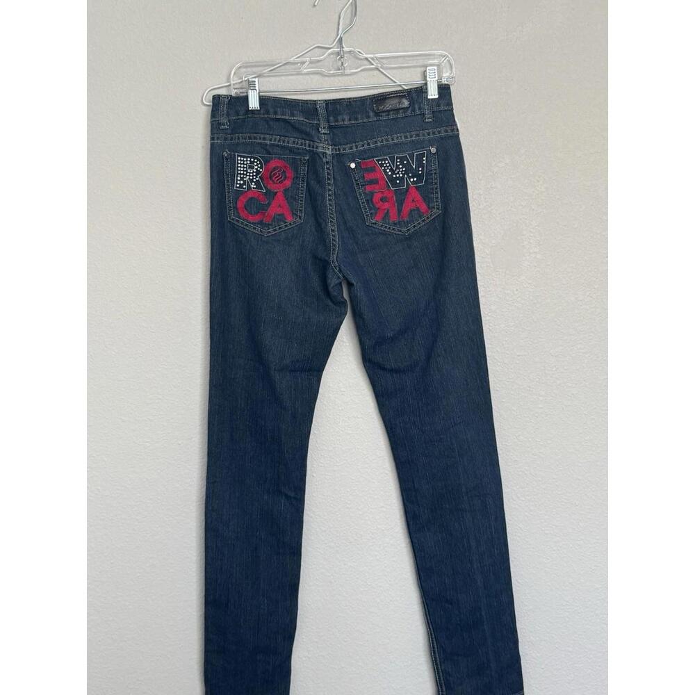 Rocawear Classic Women‎ Denim Jeans Pants 7 Glam Bling Embellished - Picture 2 of 13